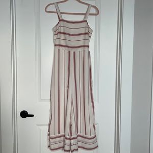 White and Burgundy Jumpsuit